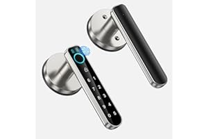 OFFTV Fingerprint Door Lock, Smart Door knob,biometric Door Lock，with passcode keypad keyless Entry Door Handle，for Bedroom Home Hotel Office Apartment Blac