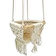 Finn + Emma - Handmade Organic Cotton Macrame Baby Swing - Secure and Stylish Baby Hanging Swing for Nursery Decor - Solid Wood Bar - Handmade with Care