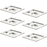CURTA 6-Pack Slotted Steam Table Pan Lid with Handle, NSF Approved, Hotel & Catering Food Pan Cover