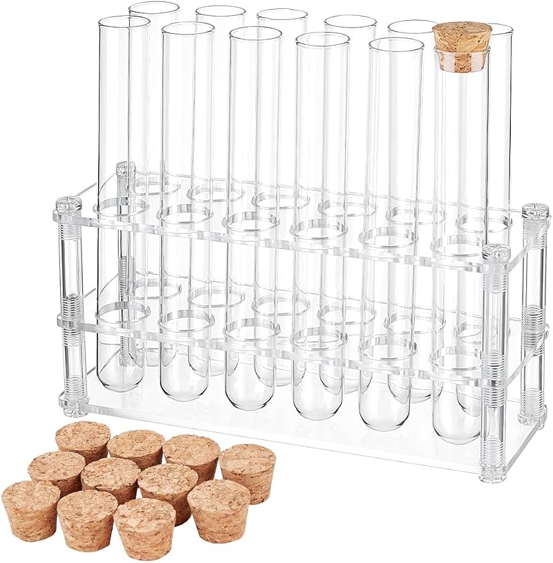 OLYCraft 18-Well Acrylic Test Tube Rack 18 Sockets 10ml 17mm Dia Holder