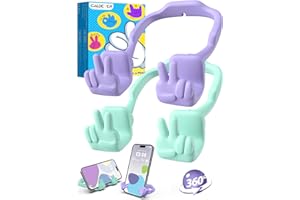 CALDEVER Cell Phone Stand Stocking Stuffers for Teens Girls Boys Kids Gifts: Upgrade Adjustable Peace Sign Thumbs Lazy Cell Phone Holder for Desk Cool Gadgets Birthday Gifts for Women Men Teenage Adults Wife