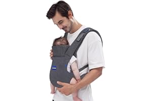 YEMKEZO Baby Carrier Newborn to Toddler,Newborn Carrier(7-44lbs), Cozy Baby Wrap Carrier, with Hook&Loop for Easily Adjustable, Soft Fabric,Breathable Grey