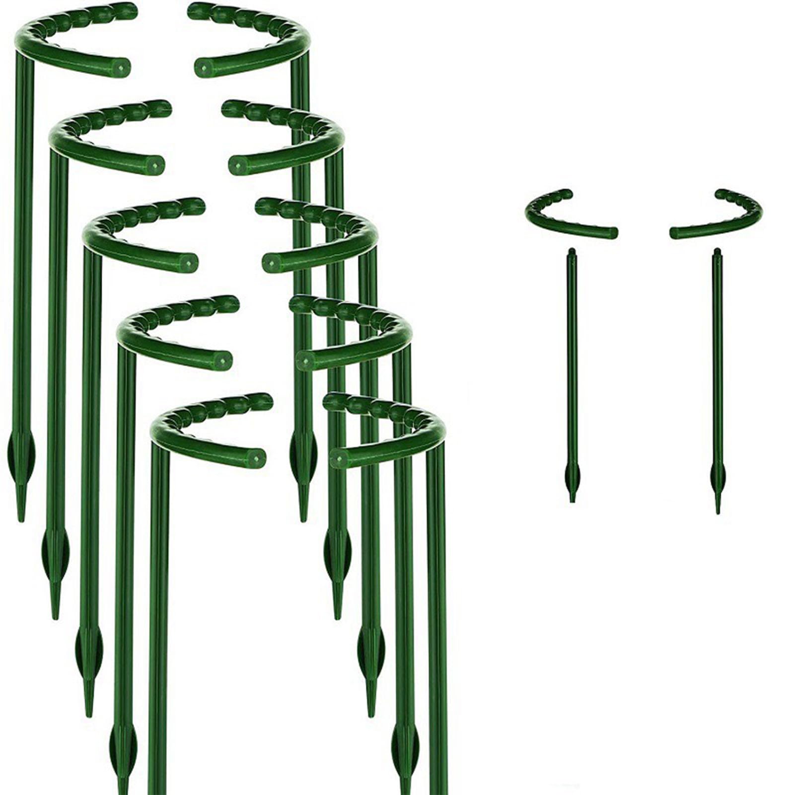 MyLink 10 Pack Plant Support Plant Stakes,Plastic Ring Plant Support Stakes For Outdoor Garden Small Plants, Indoor Flowers.(5.5 x 9.5inch).