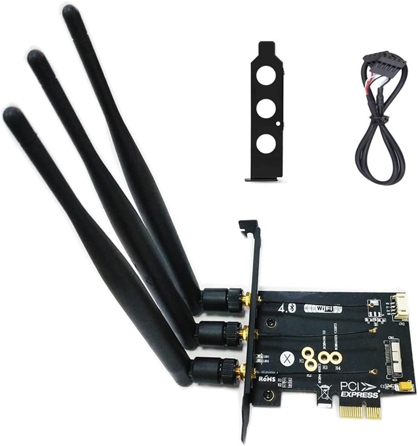 WiFi + Bluetooth 4.0 Card to PCI-E Adapter /BCM943224PCIEBT2/bcm94360CS2/BCM943602CS/ Computer Bluetooth Adapter and WiFi Card for PC/Hackintosh (not include any module or WiFi module)
