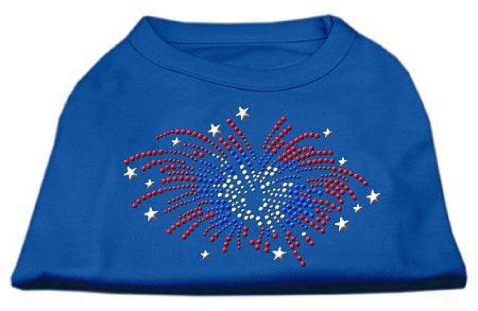 Mirage Fireworks Rhinestone Dogs Shirt, XXX-Large, Blue