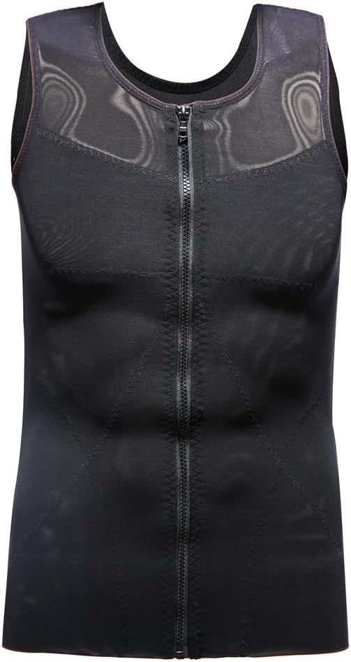 DerssityMen Chest Compression Vest Slimming Body Shaper Tummy Control Undershirt Vest Tops for Weight Loss