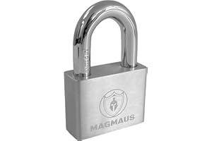 Magmaus® PDL/50 Heavy Duty Lock with 3 Keys [Anti Cut Shackle] - [Stainless Steel] Weatherproof Padlock for Outdoor Use - Ideal for Storage Unit, Shipping Container, Gate