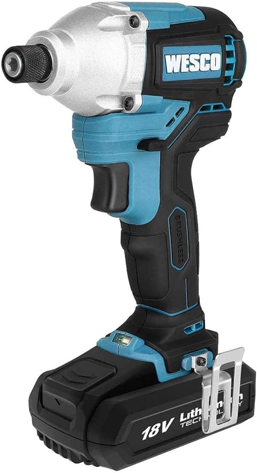 Wesco Cordless Impact Wrench, 18 V 2.0 Ah Brushless Impact Drill, 180