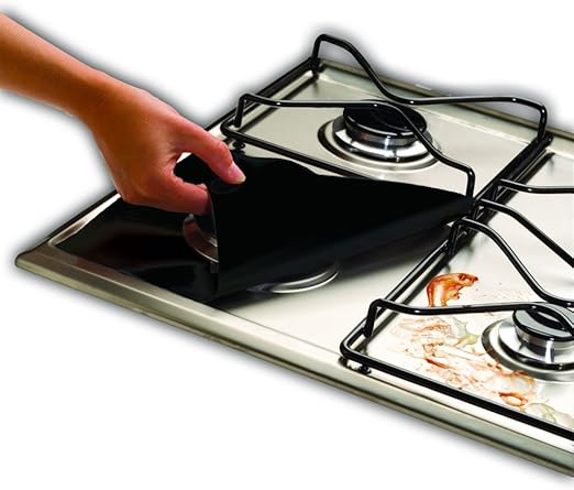 Amazon Com 4 Pack Cooks Innovations Black Non Stick Burner Covers Easy Clean Gas Range Protectors Universal Cut To Fit Appliances