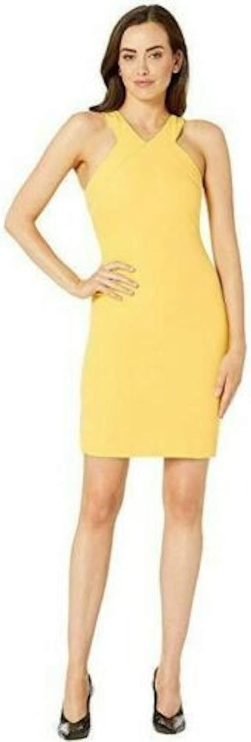 LAUNDRY BY SHELLI SEGAL Women's Cross Front Halter Dress: Clothing