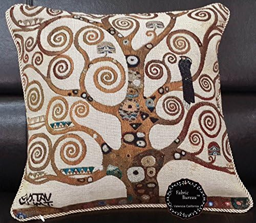 Fabric Bureau Gustav Klimt Tree of Life From Stoclet Frieze Tapestry Cushion/Pillow Cover Jacquard Woven