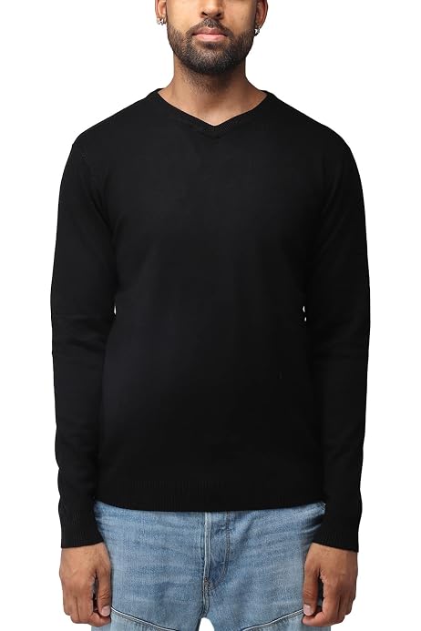 V-Neck Long Sleeve Shirts Sweater Men 