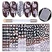 Tingbeauty Nail Stamping Plates Kit Sets 6pcs Nail Plate Template Image Plate With 1 Nail Stamper & 1 Nail Scraper