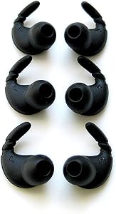 NICKSTON 6pcs (B-NSTB) Left and Right Side Stabilizers Fins Wing Eartips Adapters Compatible with in Ear Earphones with 4mm to 6mm Nozzle Attachment