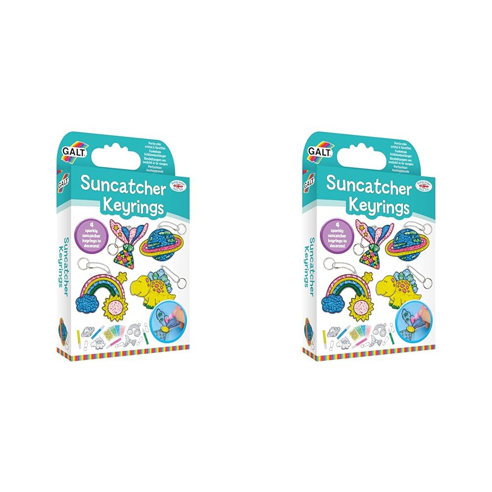 Galt, Suncatcher Keyrings, Suncatcher Kits for Kids, Ages 6 Years Plus (Pack of 2)