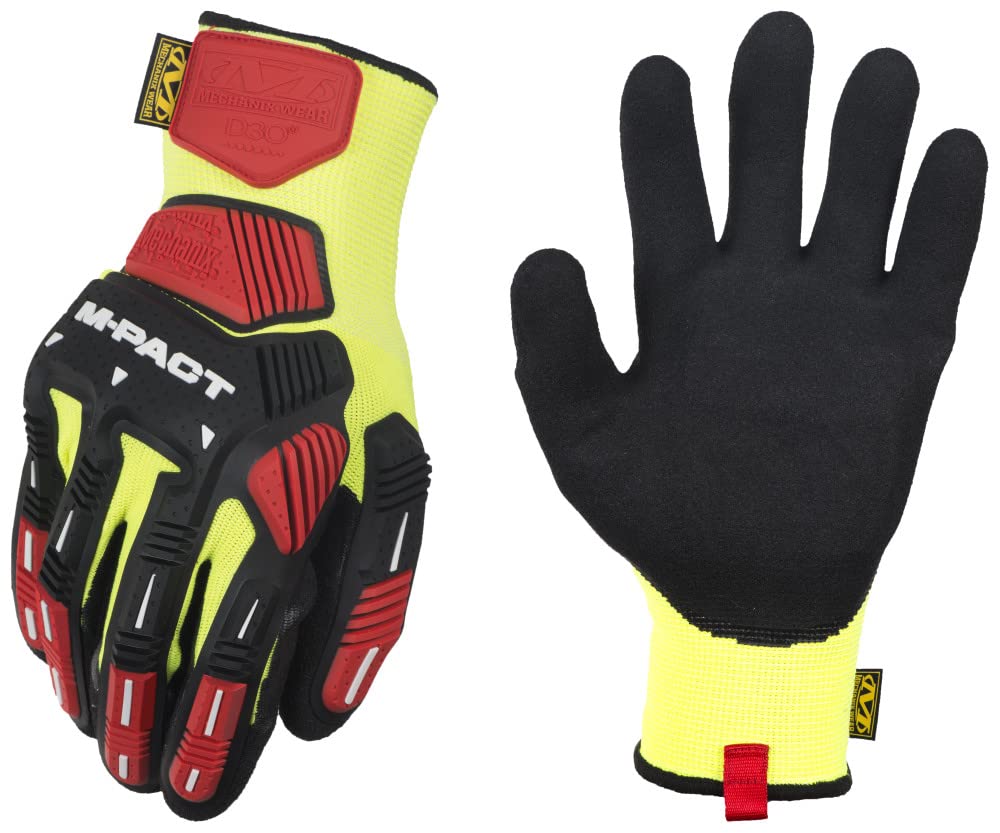 Mechanix Wear M-Pact® Knit CR3A3 Cut Resistant Impact Gloves Gloves (Small, Yellow/Black)