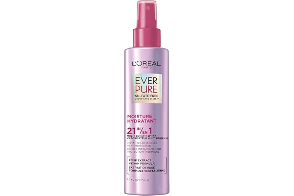 L'Oréal Paris EverPure Sulfate Free Moisture 21-in-1 Leave in Conditioner, Heat Protectant Spray For Hair for Colour-Treated