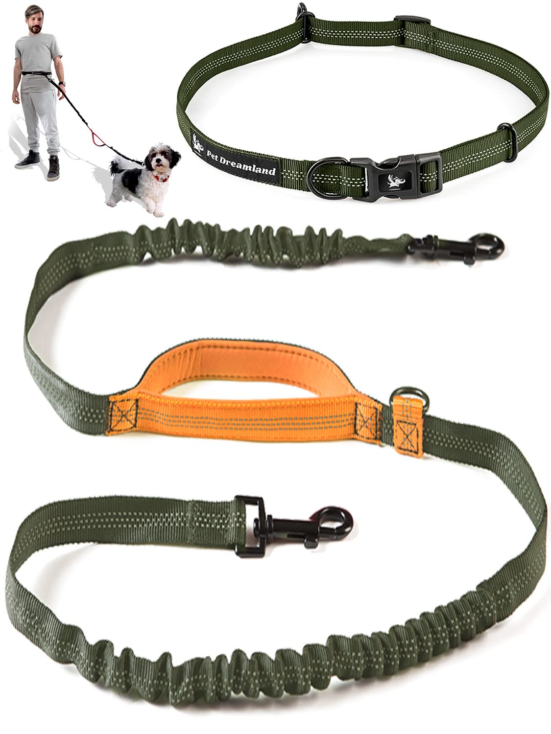 Photo 1 of Exquisite Hands-Free Leash for Medium Dogs: Perfect for Active Pet Owners Comfortable, Durable & Ideal for Running, Walking, Hiking. Premium Dog Waist Leash with Bungee. Must-Have Dog Gear