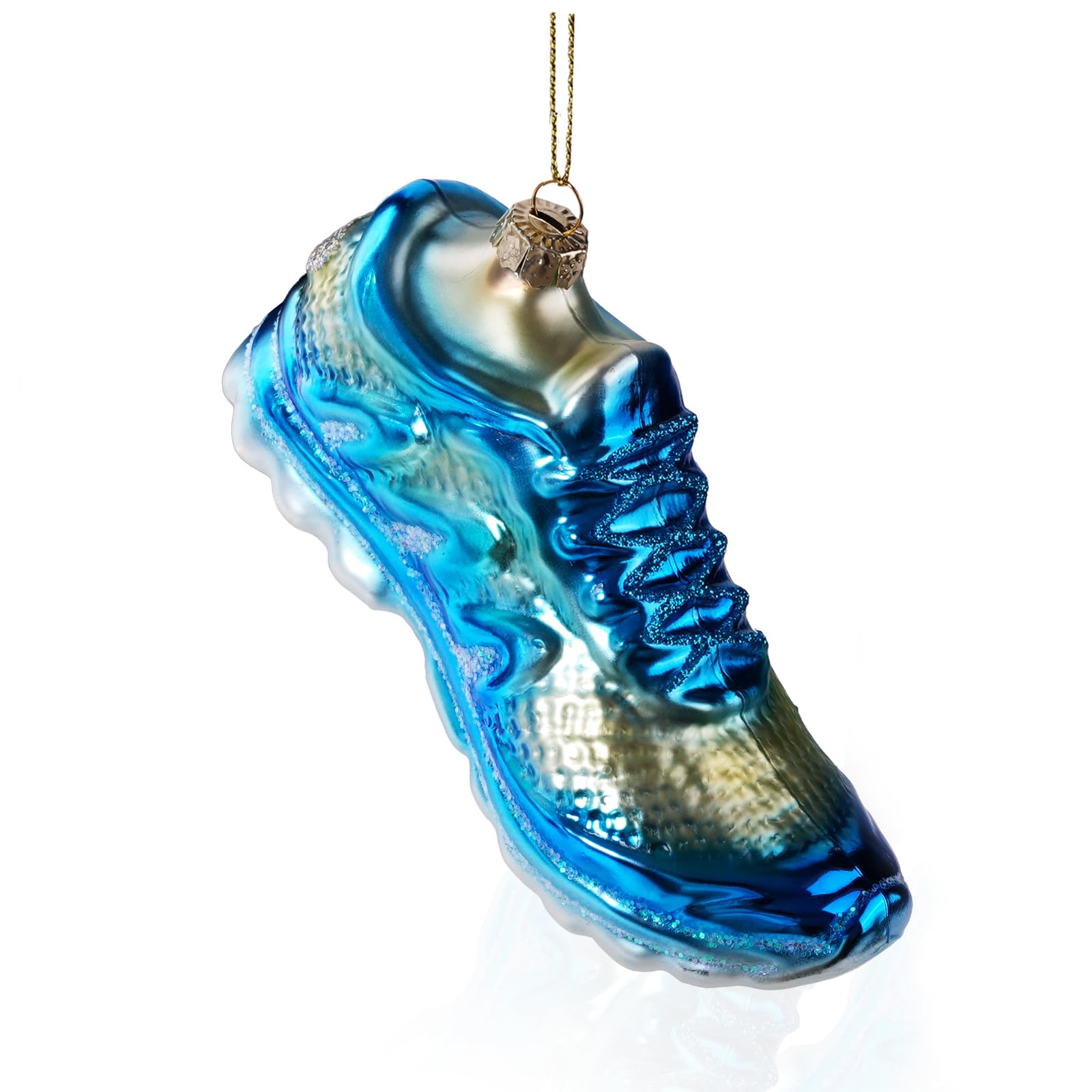 Photo 1 of Hanging Christmas Ornaments, 2025 Glass Blown Christmas Tree Ornaments, Blue Christmas Tree Decorations, Funny Gifts & Home Decor, Running Shoes