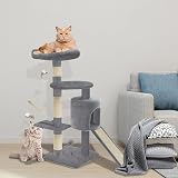 VOUNOT Cat Tree with Scratching Post 112 cm Grey Activity Centre view 2