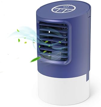 Verdunstungskuhler Luftkuhler Tedgem Klimagerat Wasserkuhlung Verdunstungskuhler Mini Air Cooler Klimagerat 3 Geschwindigkeiten 7 Led Leuchten Mit Tragbarem Griff Fur Zuhause Und Buro Blau Amazon De Baumarkt