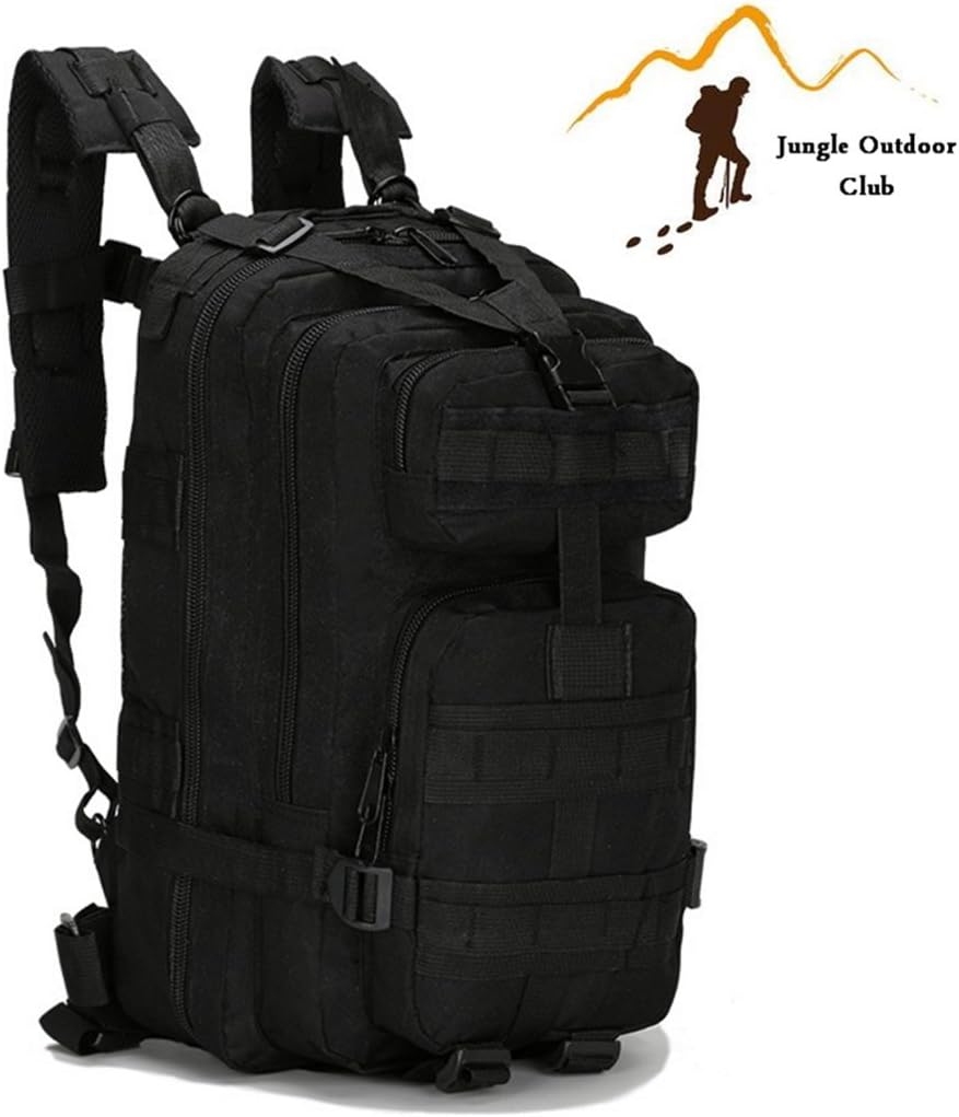 Jungle Field 3P Bag 30L MOLLE Attack Pack Military Rucksack Hiking Camping Climbing recreation cycling Tactical Backpack,black