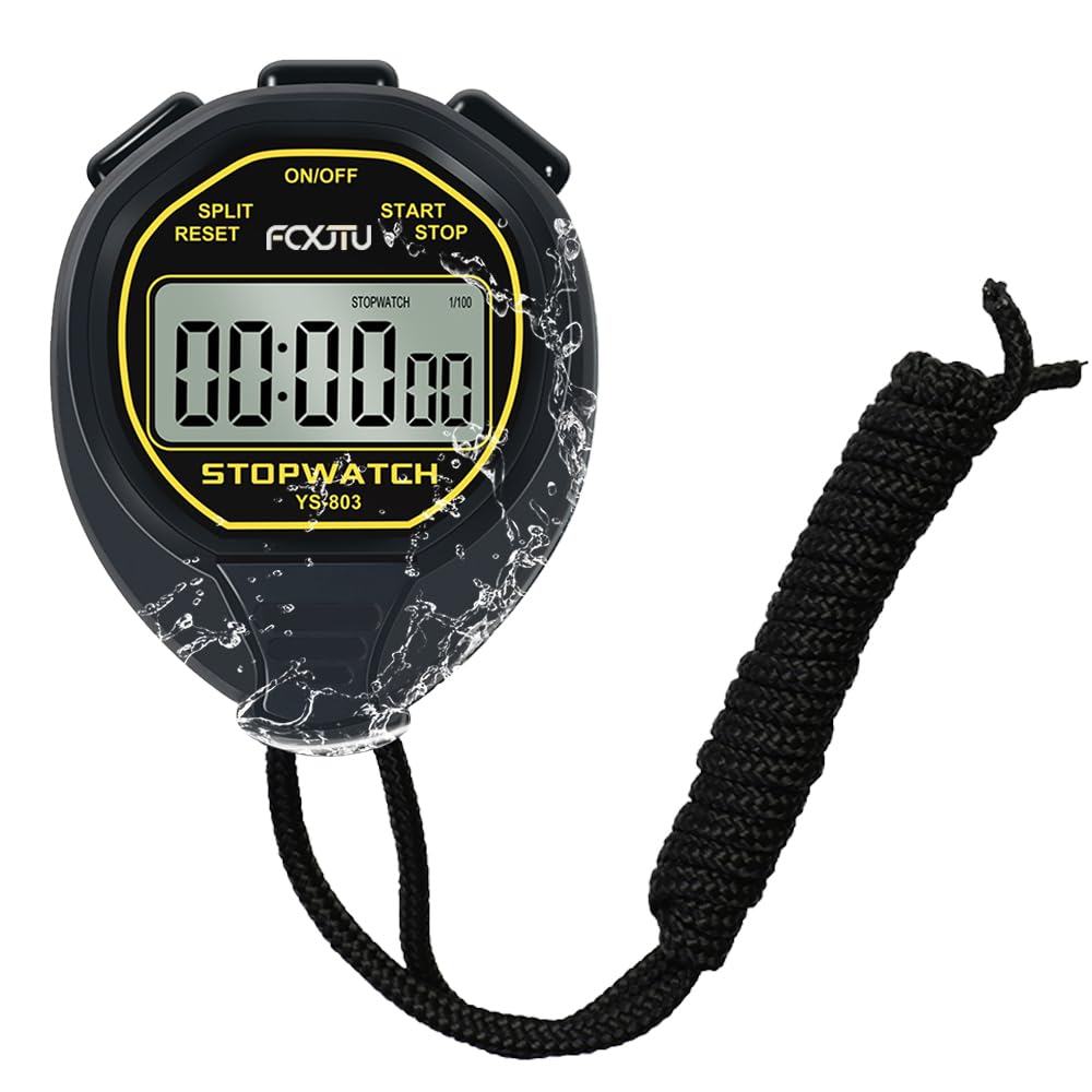 FCXJTU Digital Waterproof Stopwatch, No Bells, No