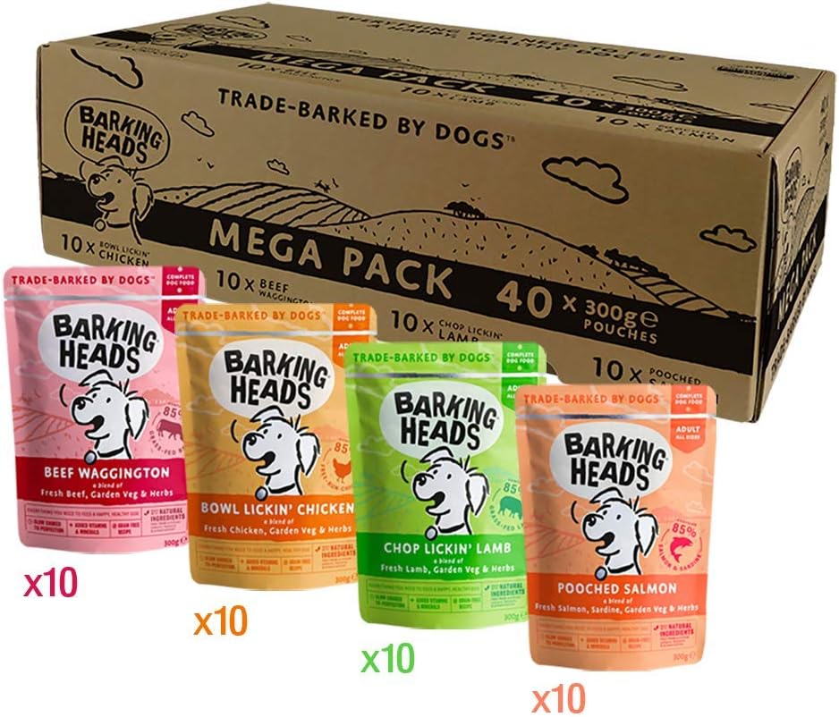 Barking Heads Wet Dog Food Pouches Mega Variety Pack Natural and