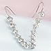 Ear Crawler Earrings - Fashion Stainless Steel CZ Ear Crawlers Climbers - Women Sweep Up Hoop Ear Cuff Pin Vine Wrap Studs Earrings - 7 Stars Cubic Zirconia Crystal Clip On Stud Jewelry with Fish Hook