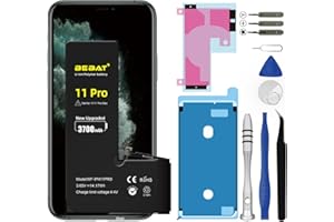 BEBAT Replacement for iPhone 11 PRO Battery, 3700mAh High Capacity Li-ion Polymer Replacement Battery for Model A2160 A2215 A2217 with Professional Repair Tool Kits