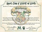 Slytherin Personalized Harry Potter Diploma - Hogwarts School of Witchcraft and Wizardry Degree of Master of Wizardry