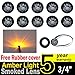 TMH 10 Pcs 3/4 Inch Smoked Lens Amber 3 LED Mini Round Miniature Side Marker Indicator Lights with Rubber suitable for Trailer Pickup Truck Car 12V DC Waterproof