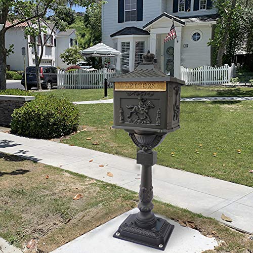 Polar Aurora Mailbox Cast Aluminum Black Mail Box Postal Box Security