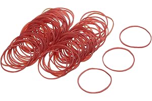 MECCANIXITY 100 Pack Rubber Band Stretchable Rubber Elastic Band Red 25mm x 1mm Hair Rubber Bands for Home Office