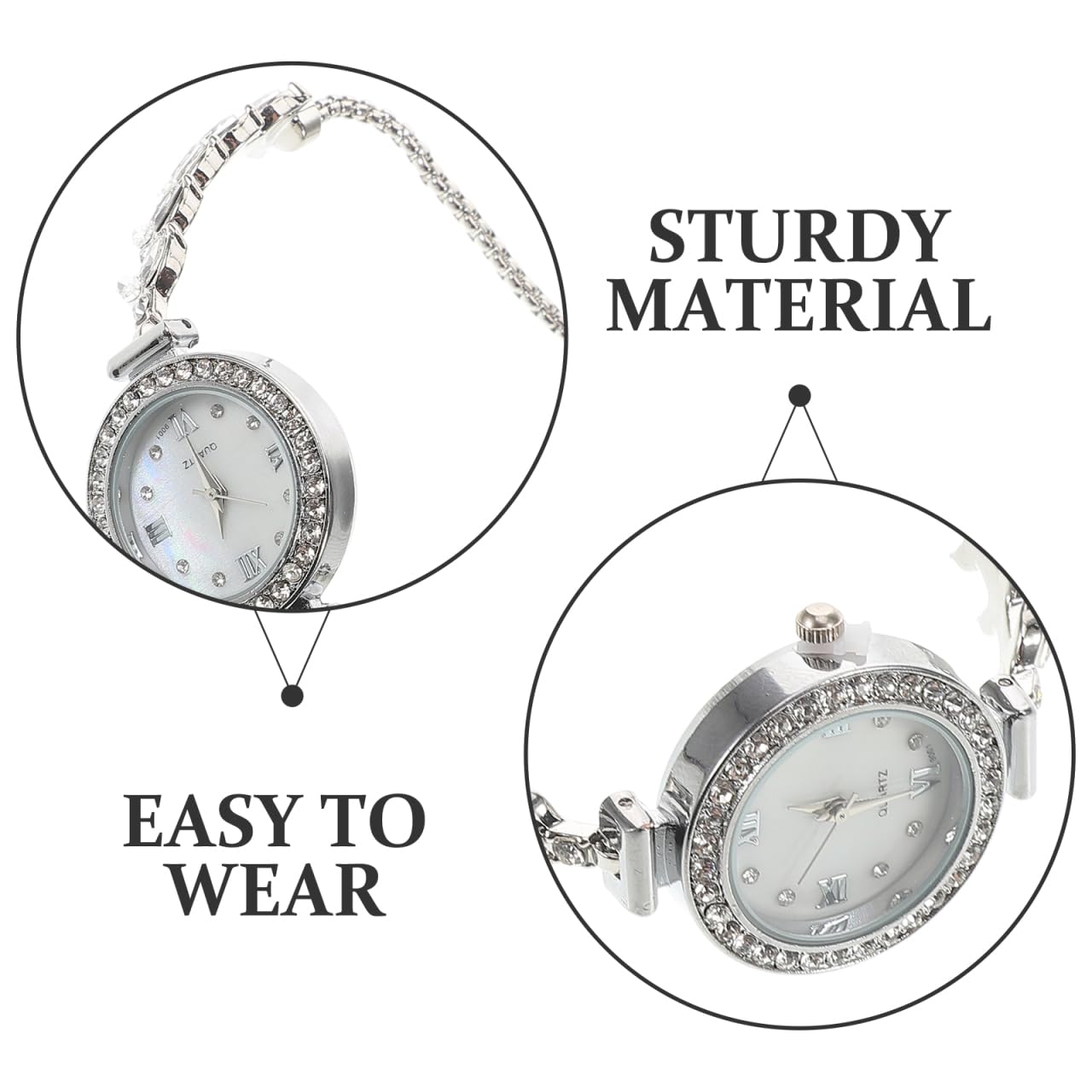 minkissy Rhinestone Women Watch Elegant Silver Bracelet with Quartz Mechanism Mermaid Themed Design Durable for Casual and Formal Occasions