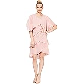 S.L. Fashions Women's Chiffon Tier Jacket Knee Length Dress