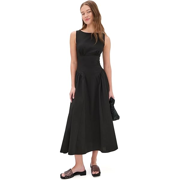 STAUD Women's Wells Dress, Black, 8 at Amazon Women's Clothing store