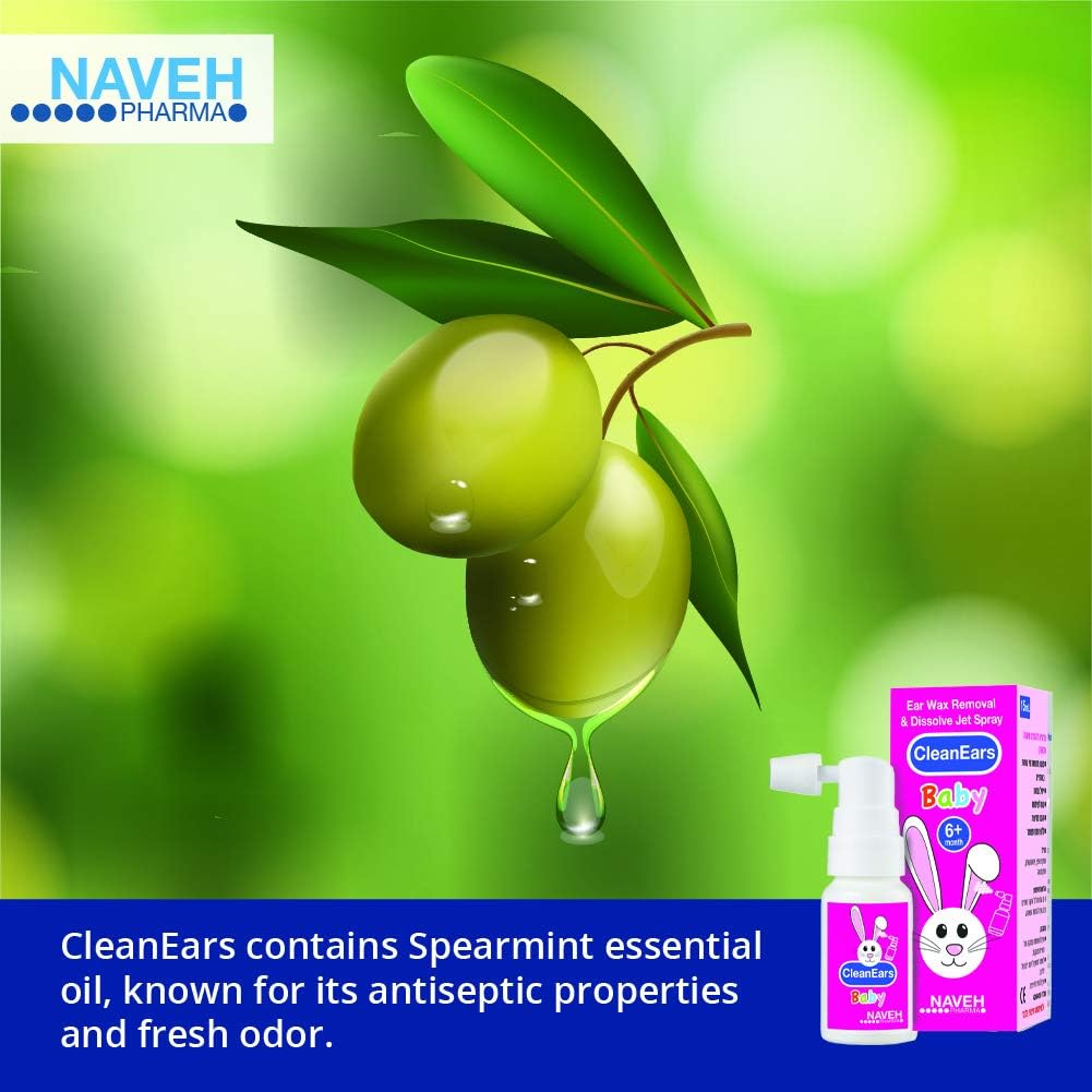 Naveh Pharma CleanEars Earwax Removal Spray Ear Wax Softener Cleaner Ear Irrigation and Wax Dissolution – All-Natural Patented Formula – Nonirritant – for Kids and Adults (15 ML) - Image 3