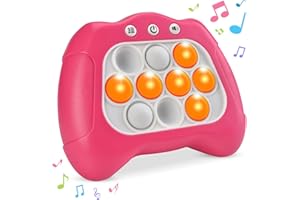 VAKZOVY Fast Push Bubble Game for Kids 8-12, Pop Sensory Fidget Toys for Kids 6-12 Exercises Reaction Birthday Gifts for Boys and Girls Ages 3-12 Years Old & Up(Pink)