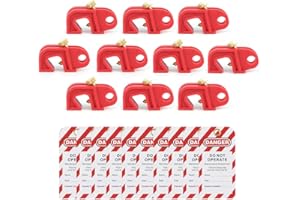 HiLKCO Circuit Breaker Lockout Device Kit,10 PCS Lock Out Tagout Breaker Locks with 10 PCS Do Not Operate Tags Universal Electrical for Loto Single and Multi Pole Breakers