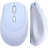 YUNZII C2 Silicone Wireless Mouse 1600 DPI Optical 2.4GHz (Blue) | 2.4GHz Connection, Noiseless Computer Mice, Quiet Clicks, 3-Level DPI, Up to 1600, Optical Tracking, for Laptop/PC/Mac