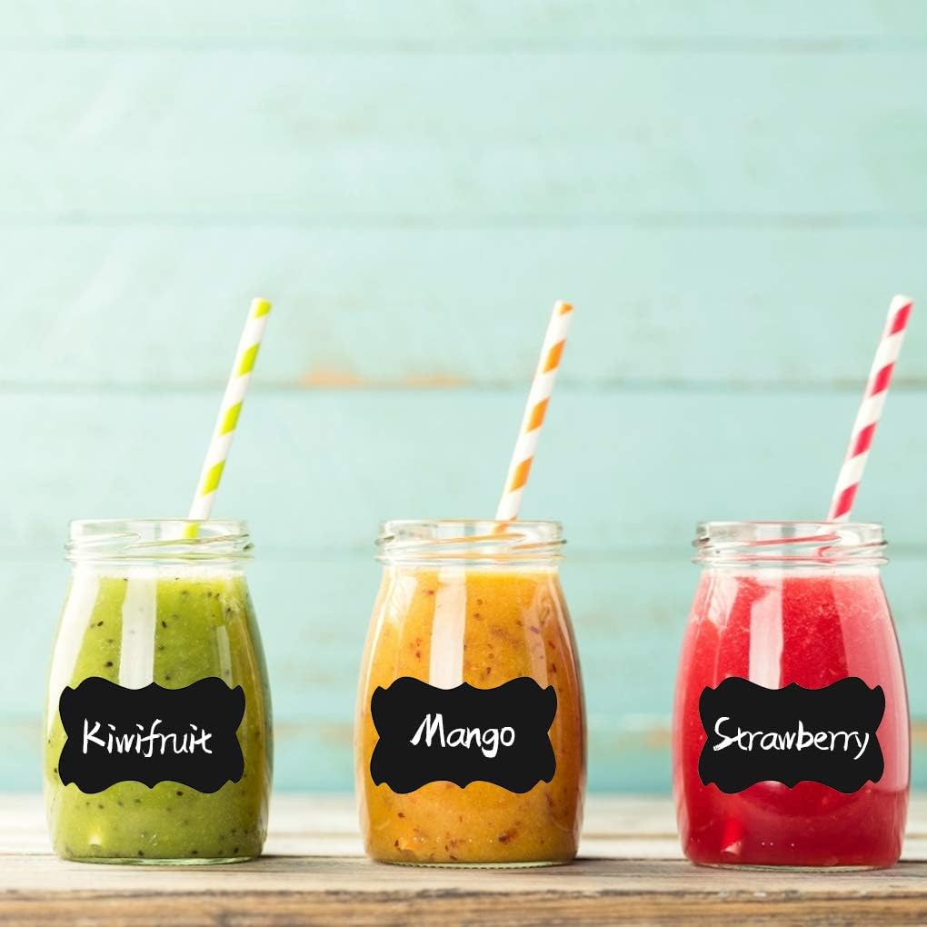 Roll Chalkboard Labels, Removable Waterproof Blank Blackboard Sticker Labels for Jars, Spice, Craft, Home, Kitchen, Storage, Pantry or Fridge（120 pcs） (Lace Shape) : Office Products