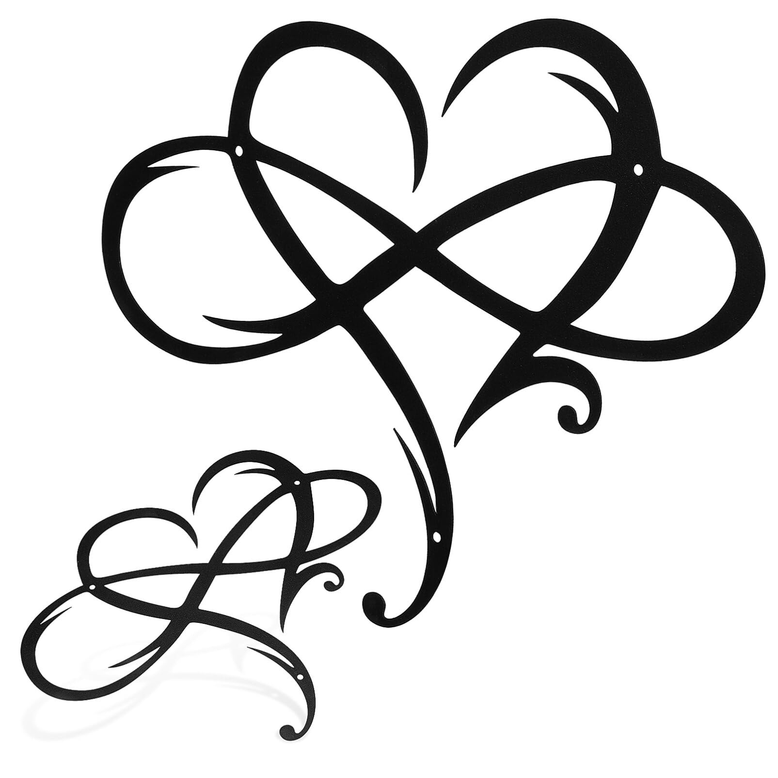 GANAZONO Heart Wall Decor Metal Wall Art Geometric Heart Shaped Ornament 7.87X6.69In for Living Room Bedroom Home Decoration Set of 2