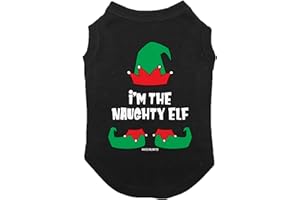 HAASE UNLIMITED I'm The Naughty Elf - Dog Shirt (Black, 2X-Large)