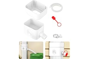 BINAZON Downspout Diverter, Diverter for Downspout, Rain Barrel Diverter Kit Downspout 3"x 4" and 2"x 3", Rain Barrel Diverter Kit with Adjustable Valve, Diverts Water Into Rain Barrel,4.6ft Hose - White