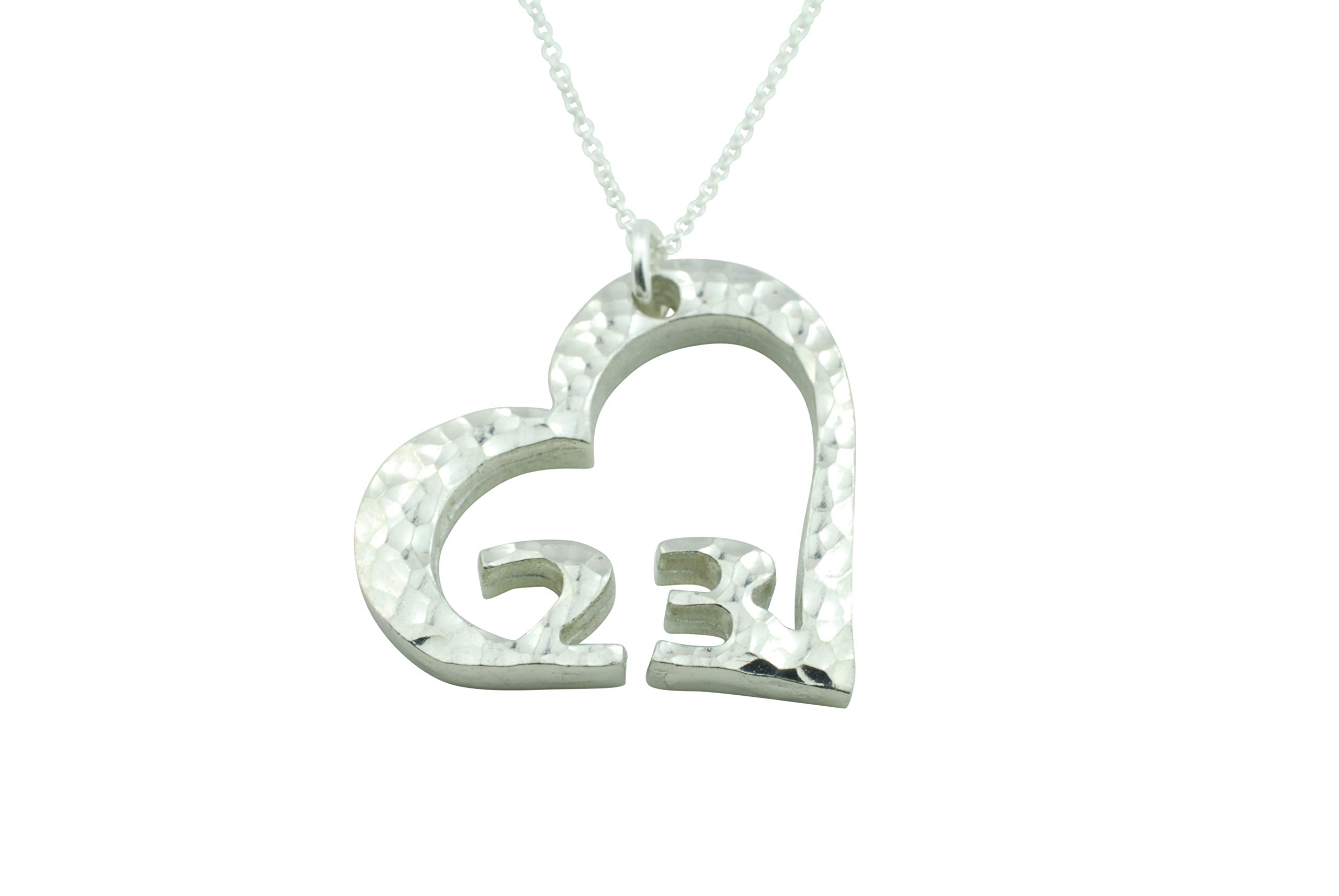 23rd Anniversary Beaten Heart Pendant – 23 Year