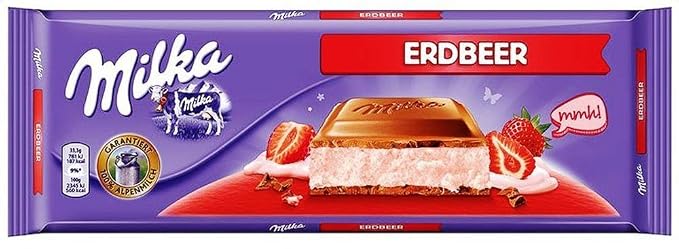 Amazon Com Milka Strawberry Milk Chocolate Large Bar 300g