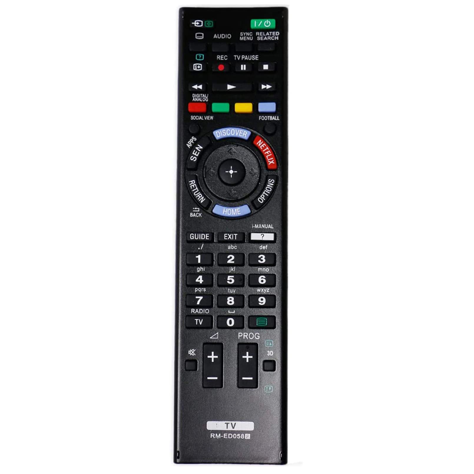 VINABTY RM-ED058 Replaced Remote Control fit for Sony TV KDL-55W815B KDL-50W815B KDL-50W706B KD-75S9005B KD-65S9005B KD-65X8505B KD-55X8505B KD-49X8505B KD-79X9005B KDL-55W829B KDL-50W829B
