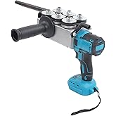 Automatic Wire Stringing Machine, Angle Adjustable Fish Tape Tools with 6 Spare Rubber Wheel, 21V Electric Cable Pipe Wearer Stringing Machine for Construction Hydropower