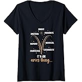 Womens It's an Aries Thing Aries Zodiac Sign Aries Horoscope V-Neck T-Shirt